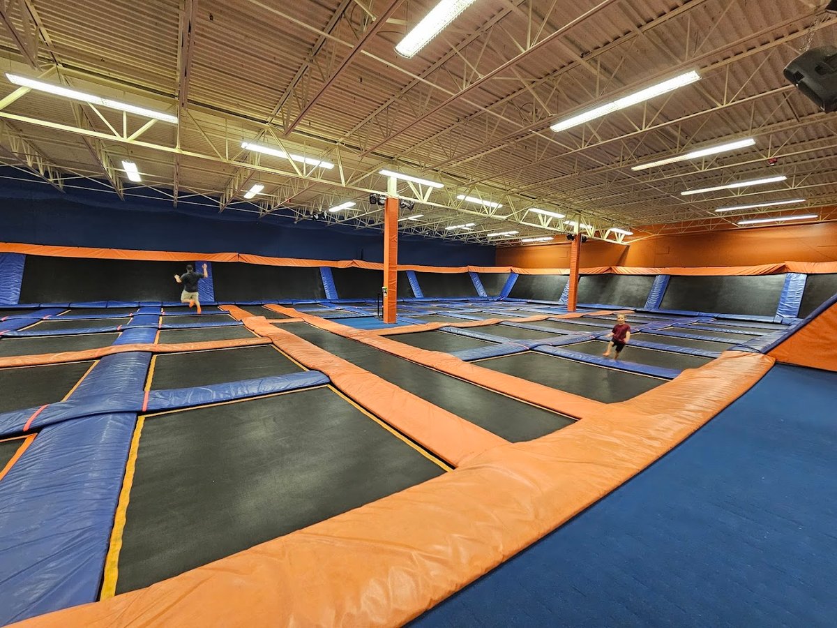 Sky Zone Trampoline Park atmosphere and seating