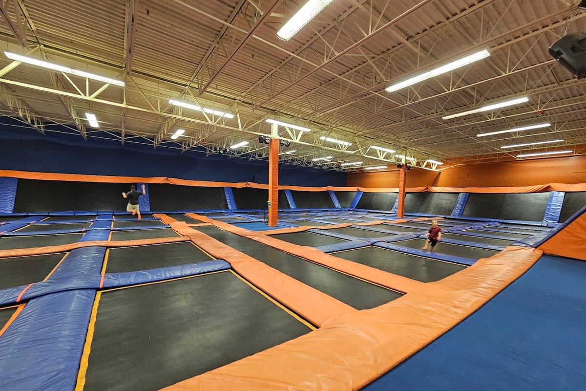 Sky Zone Trampoline Park atmosphere and seating