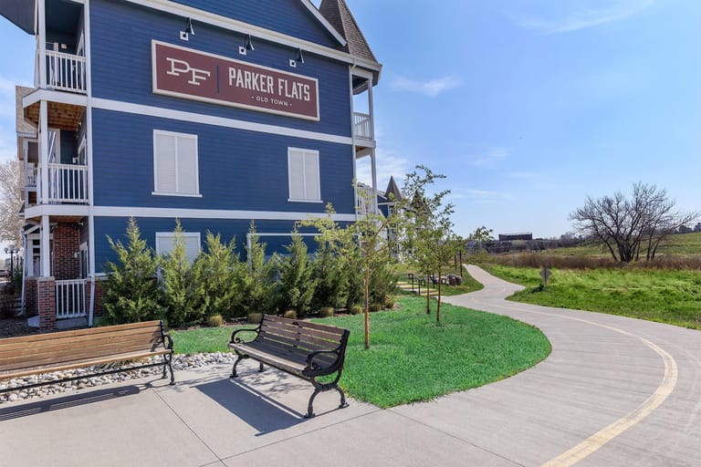 Parker Flats at Old Town Apartments exterior entrance