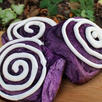 Ube cinnamon rolls at Teaology Tea Cafe in Castle Rock, Colorado