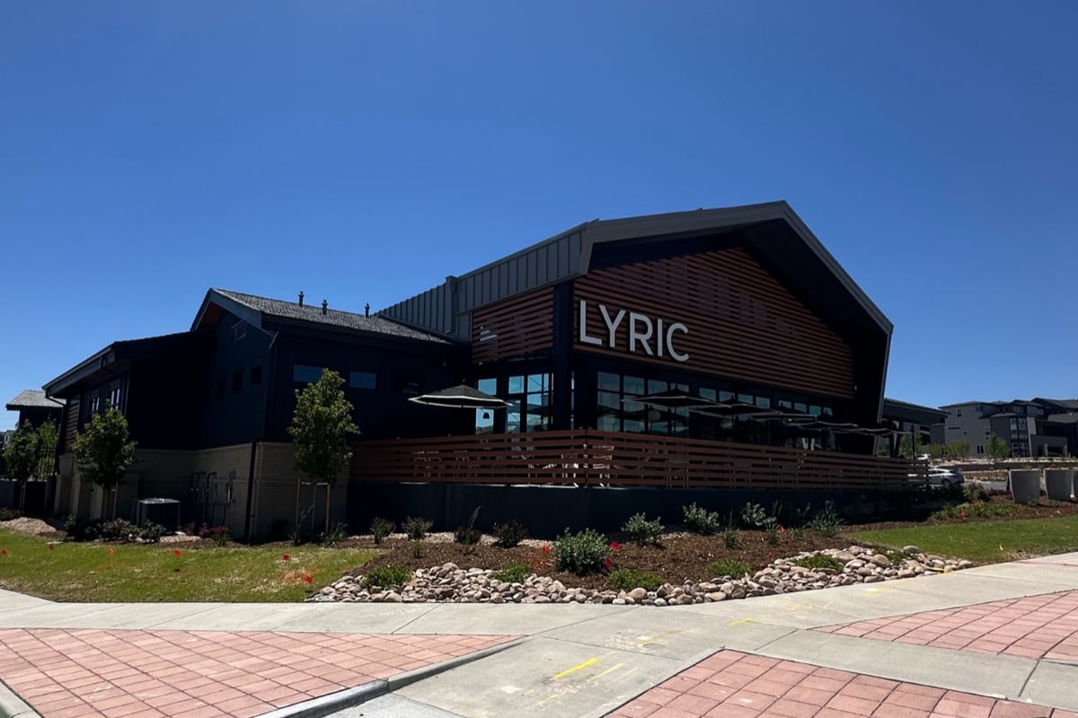 The Groove cafe and restaurant building at Lyric at RidgeGate in Lone Tree