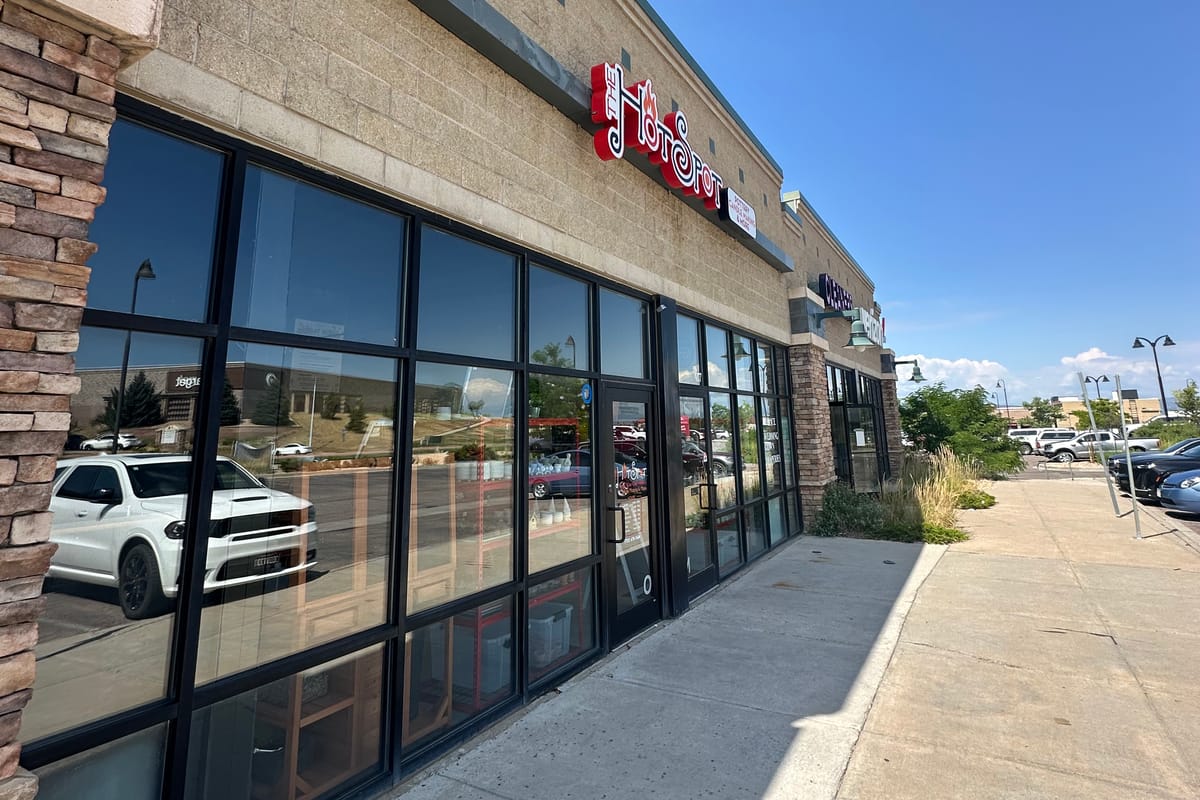 Storefront exterior of The Hot Spot Studios at 729 Barranca Drive in Castle Rock