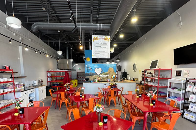 The Hot Spot Studios paint-your-own-pottery and craft studio interior in Castle Rock, Colorado