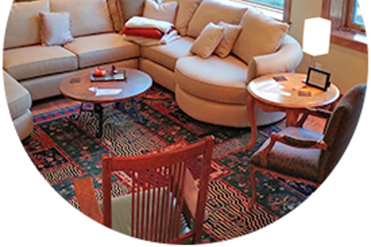 Interior view of Full Circle Larkspur
