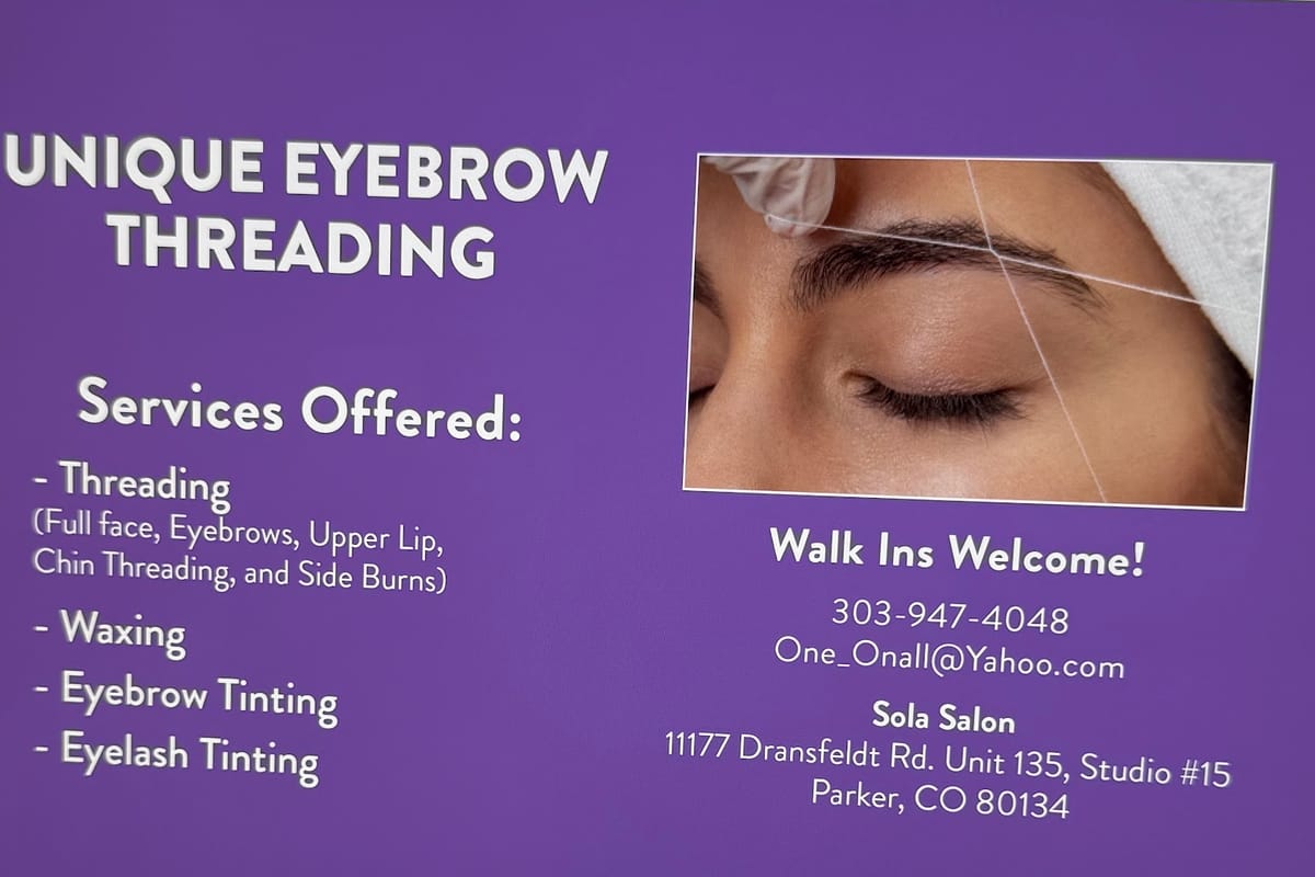 Interior view of Unique Eyebrow Threading Parker