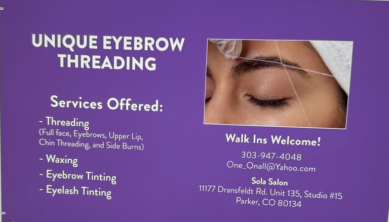 Interior view of Unique Eyebrow Threading Parker