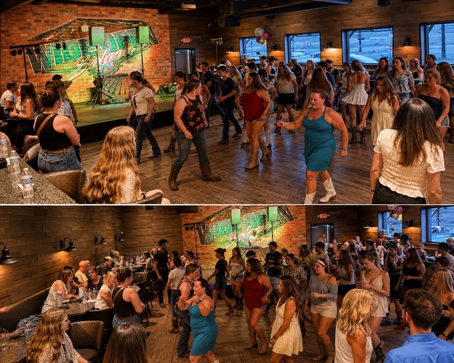 Wide Open Saloon atmosphere and seating