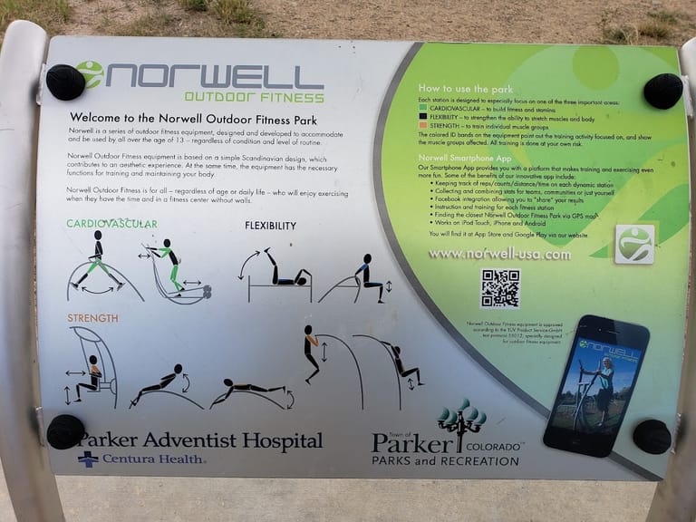 Norwell Outdoor Fitness Park dining area