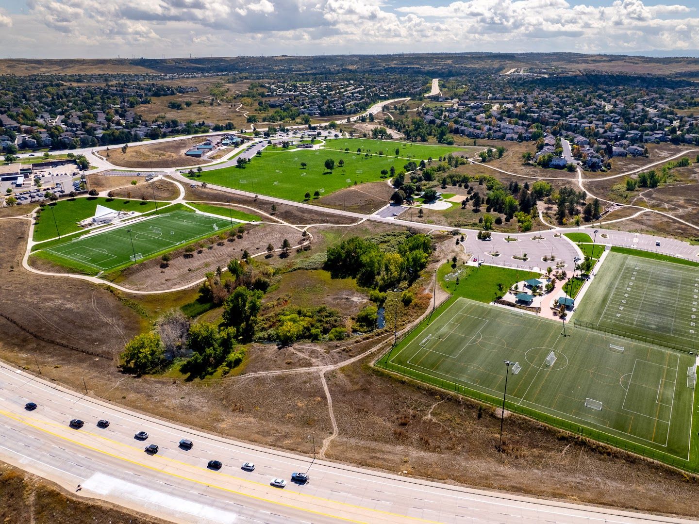 Highland Heritage Park West Fields park in Highlands Ranch, Colorado