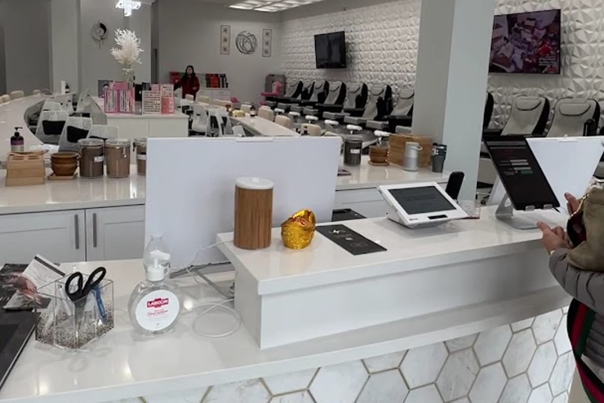 Interior view of Noire The Nail Bar