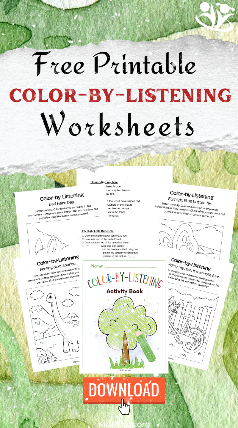 The Best Color by Listening Worksheets (Free PDF) | KidMinds for Free Printable Active Listening Worksheet