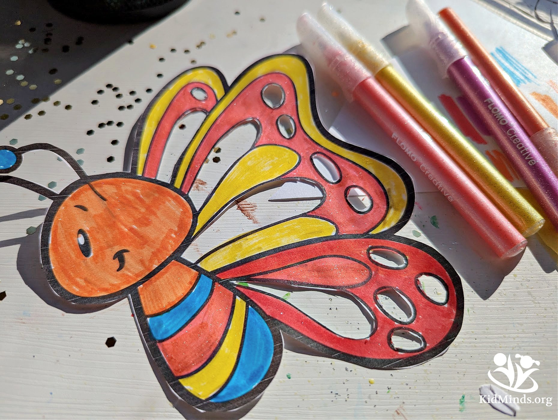 How to Make Butterfly Suncatcher (Free Template) | KidMinds