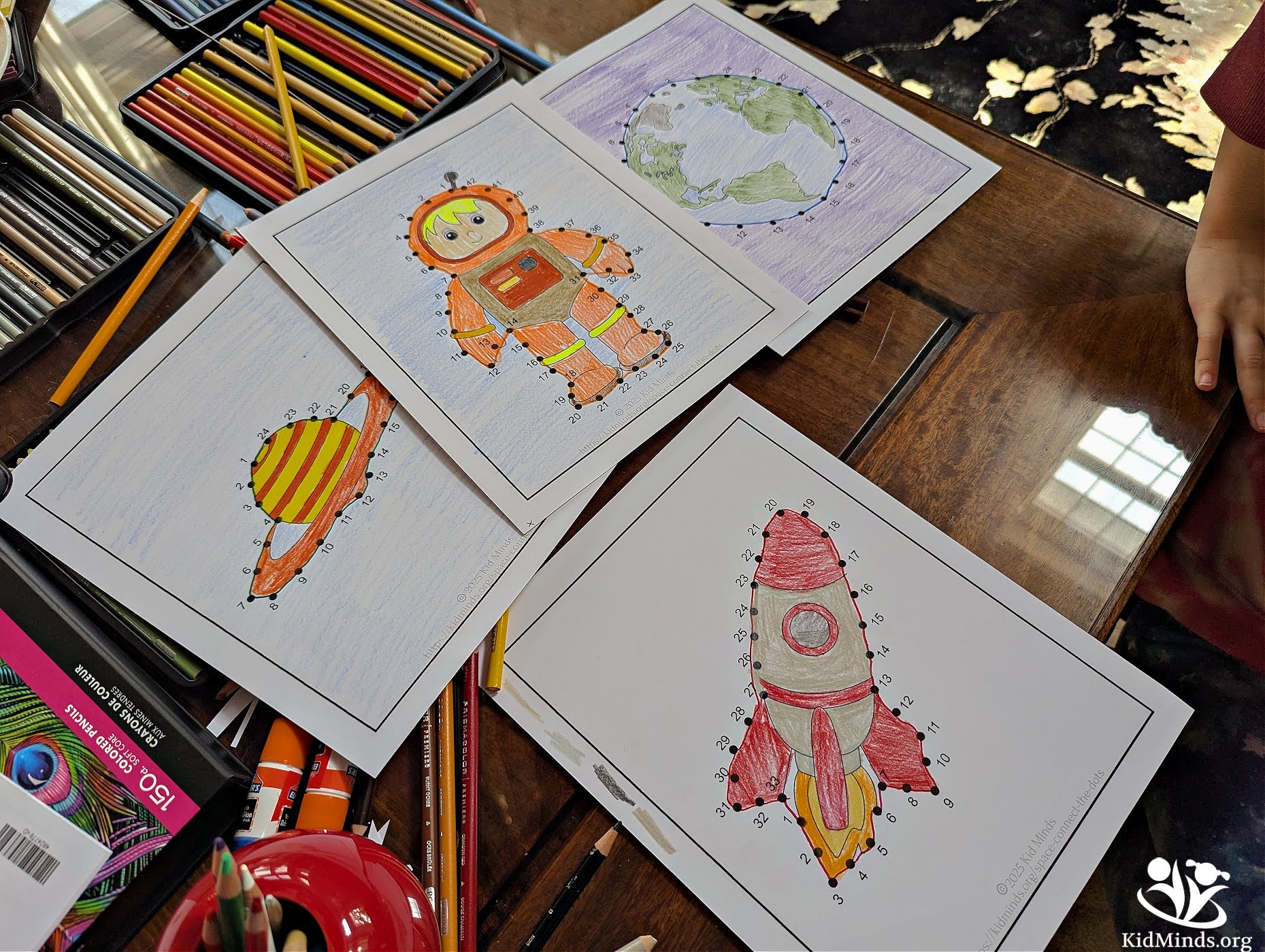 The Best Free Space Connect-the-Dots Coloring | KidMinds