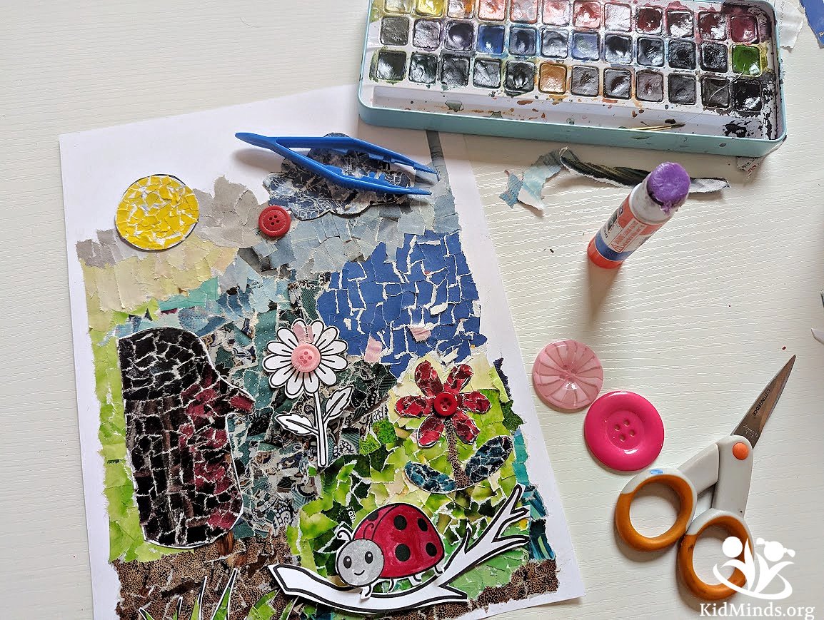 How to Make Magazine Ladybug Art (Free PDF) | KidMinds