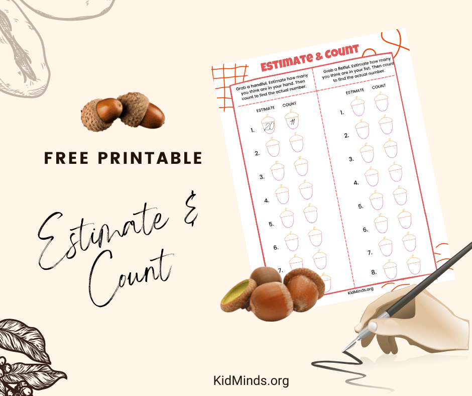 The Best of Fall Math (Acorn Estimation Free Printable) | KidMinds