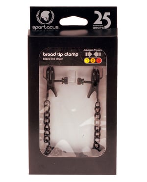 Spartacus Blackline Broad Tip Adjustable Nipple Clamps w/Chain – Black by Spartacus product image