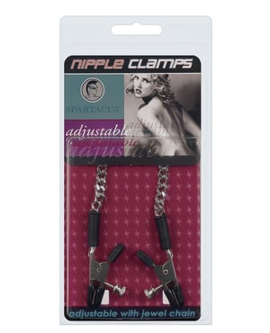 Spartacus Adjustable Alligator Nipple Clamps w/Silver Chain by Spartacus product image