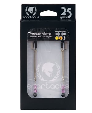 Spartacus Adjustable Tweezer Nipple Clamps w/Purple Beads by Spartacus product image