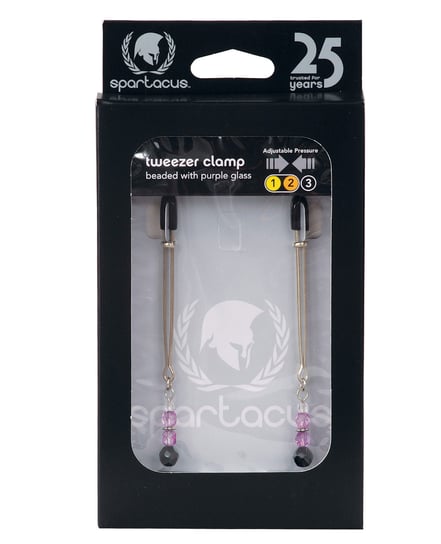 Spartacus Adjustable Tweezer Nipple Clamps w/Purple Beads by Spartacus product image