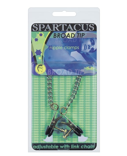 Spartacus Adjustable Broad Tip Nipple Clamps w/Link Chain by Spartacus product image