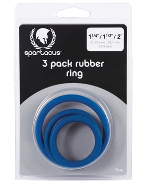 Spartacus Rubber Cock Ring Set- Blue Pack of 3 by Spartacus product image