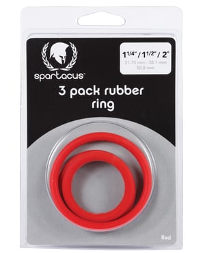 Spartacus Rubber Cock Ring Set – Red Pack of 3 by Spartacus product image