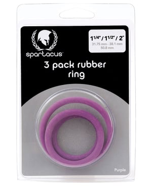 Spartacus Rubber Cock Ring Set – Purple Pack of 3 by Spartacus product image