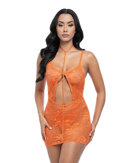 Presley Lace Babydoll w/G-String 2 pc Set – Dragon Fire Orange S/M by Oh La La Cheri product image
