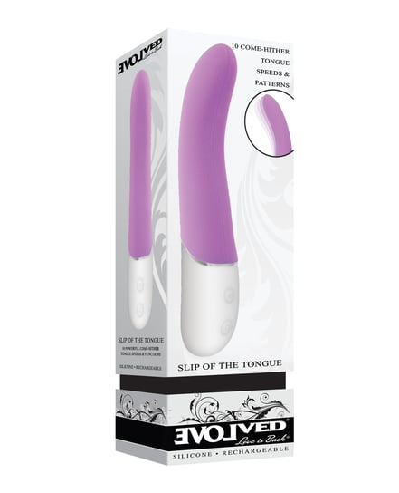 Evolved Slip of the Tongue G-Spot Vibrator – Purple/White by Evolved product image