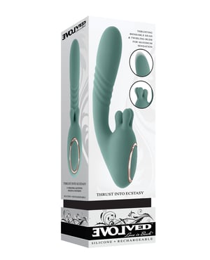 Evolved Thrust into Ecstasy Thrusting Rabbit Vibrator – Mint by Evolved product image