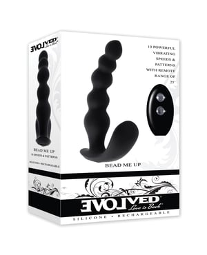 Evolved Bead Me Up Curved Anal Vibrator w/Remote Control – Black by Evolved product image