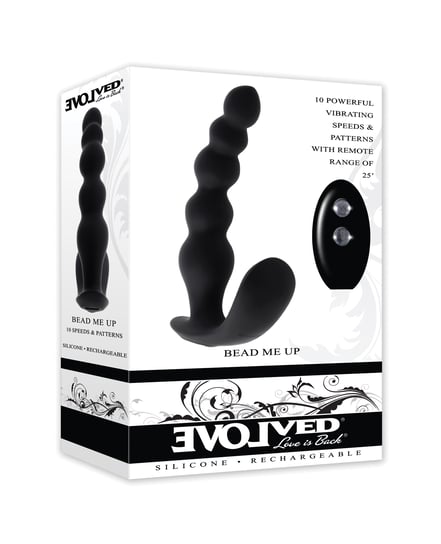 Evolved Bead Me Up Curved Anal Vibrator w/Remote Control – Black by Evolved product image