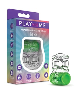 Blush Play With Me – Pleaser Rechargeable C-Ring – Neon Green by Play With Me product image
