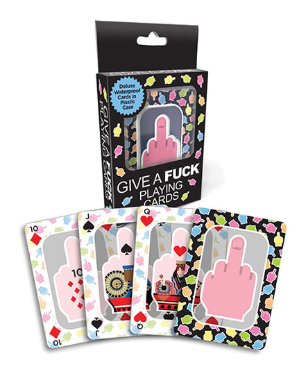 Give A Fuck Waterproof Playing Cards w/Plastic Case by Little Genie product image