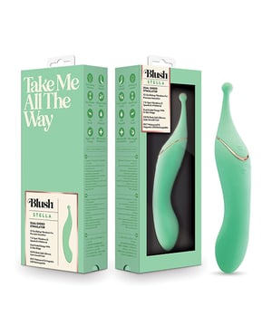 Blush Stella 7 Inch Dual-Ended Clitoral G-Spot Vibrating Wand With Precision Stimulation – Green by Blush Novelties product image