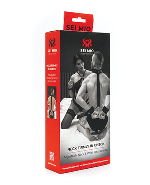 Sei Mio Neck Firmly in Check Adjustable Neck & Wrist Restraint Kit – Black by Sei Mio product image