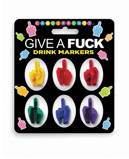 Give A Fuck Drink Markers 6 pc Set – Multi-Color by Little Genie product image