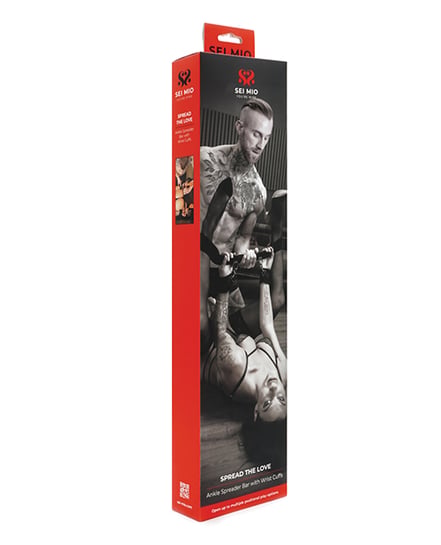 Sei Mio Spread the Love Ankle Spreader Bar w/Wrist Cuffs – Black by Sei Mio product image