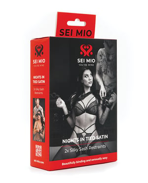 Sei Mio Nights in Tied Satin 2 X Silk Sash Restraints – Black by Sei Mio product image