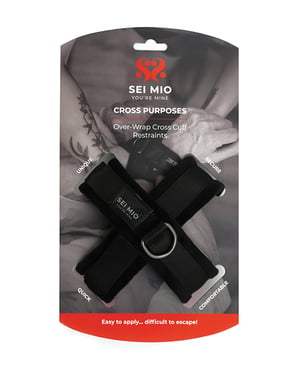 Sei Mio Cross Purposes Unique Over-Wrap Cross Cuff Restraints – Black by Sei Mio product image