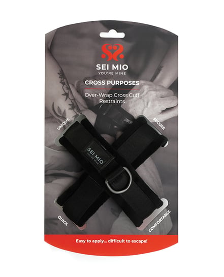 Sei Mio Cross Purposes Unique Over-Wrap Cross Cuff Restraints – Black by Sei Mio product image