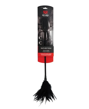 Sei Mio Slap & Tickle Dual Ended Crop & Tickler – Black by Sei Mio product image
