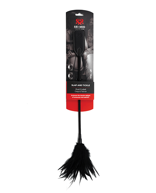 Sei Mio Slap & Tickle Dual Ended Crop & Tickler – Black by Sei Mio product image