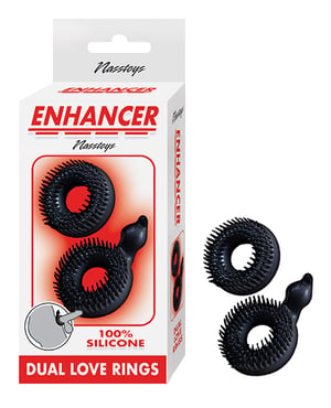 Enhancer Dual Love Rings – Black by Nasstoys product image