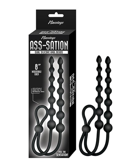 Ass-sation Dual-Ended Anal Beads – Black by Ass-sation product image
