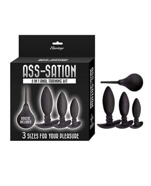 Ass-sation 3-in-1 Training Kit Douche Included – Black by Ass-sation product image