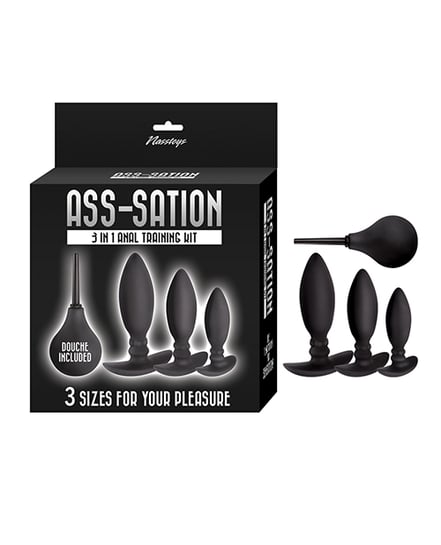 Ass-sation 3-in-1 Training Kit Douche Included – Black by Ass-sation product image