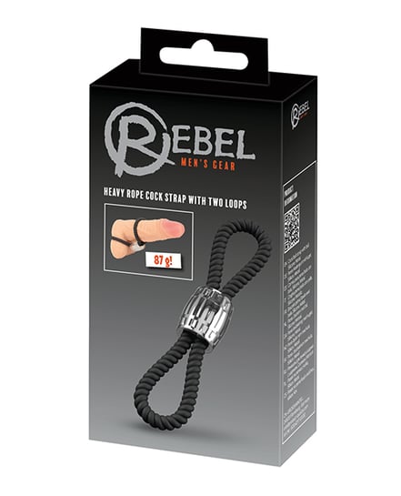 Rebel Two Loop Heavy Rope Cock Lasso – Black by Rebel product image