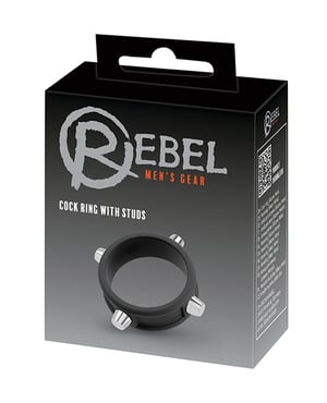 Rebel Cock Ring w/Studs – Black by Rebel product image