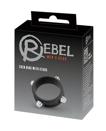 Rebel Cock Ring w/Studs – Black by Rebel product image